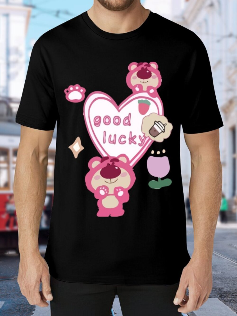 Good Lucky Heart Graphic Tee - Black